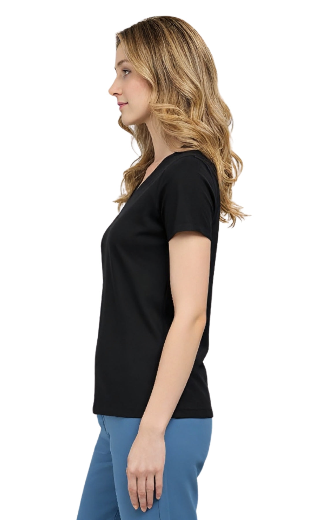 Women's Relaxed Fit Short-Sleeve Crew neck knit Tee Shirt