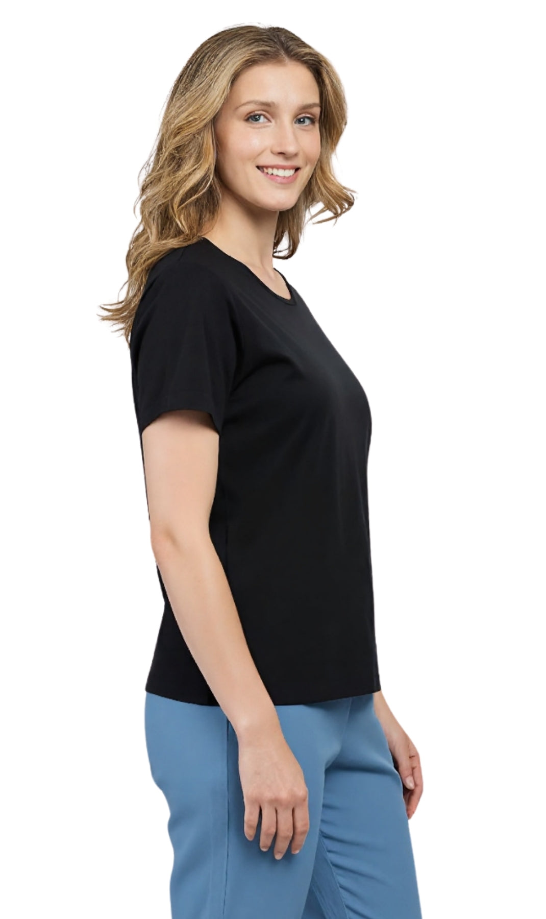 Women's Relaxed Fit Short-Sleeve Crew neck knit Tee Shirt