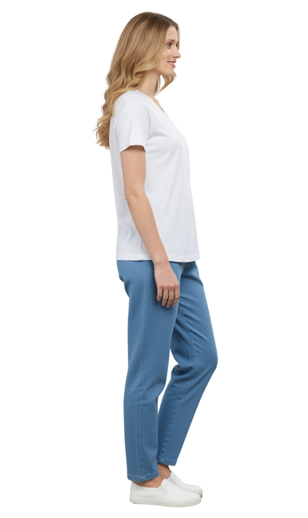 Women's Relaxed Fit Short-Sleeve Crew neck knit Tee Shirt