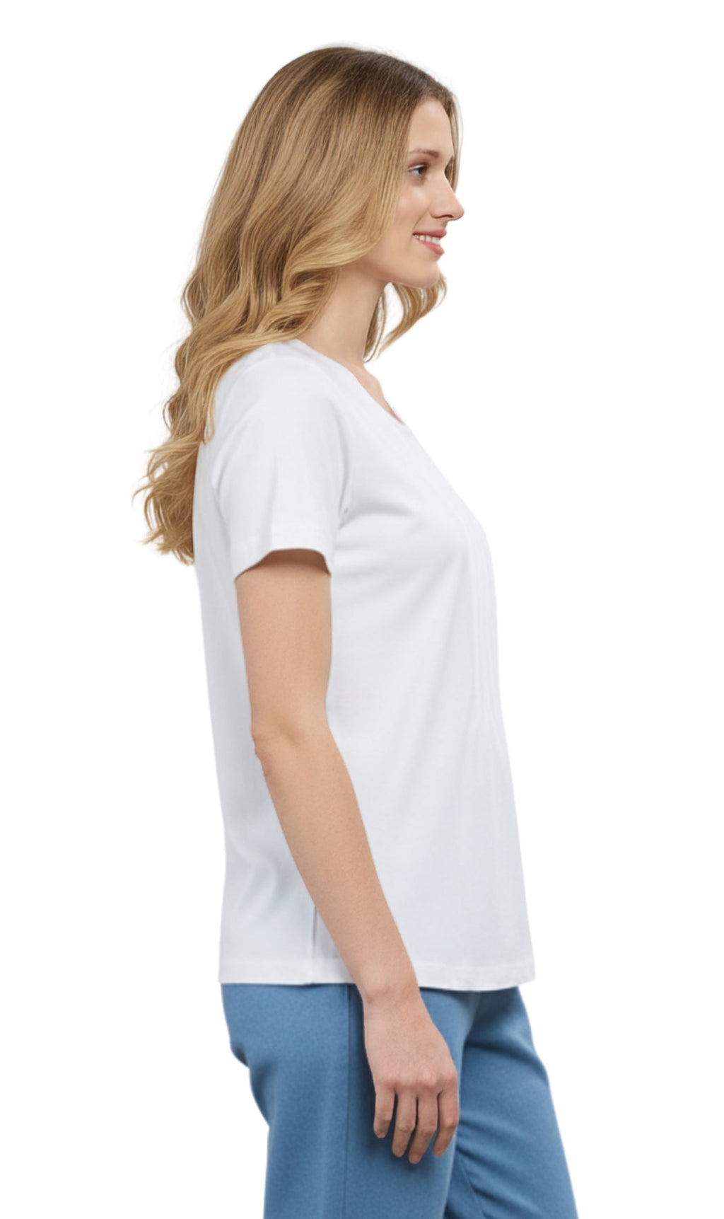 Women's Relaxed Fit Short-Sleeve Crew neck knit Tee Shirt